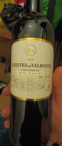 Roussillon Collioure Les Schistes de Valbonne 2014