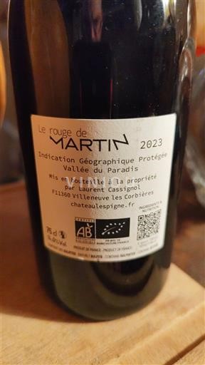 Languedoc và Roussillon Thung lũng thiên đường Château L'Espine Le rouge de Martin 2023