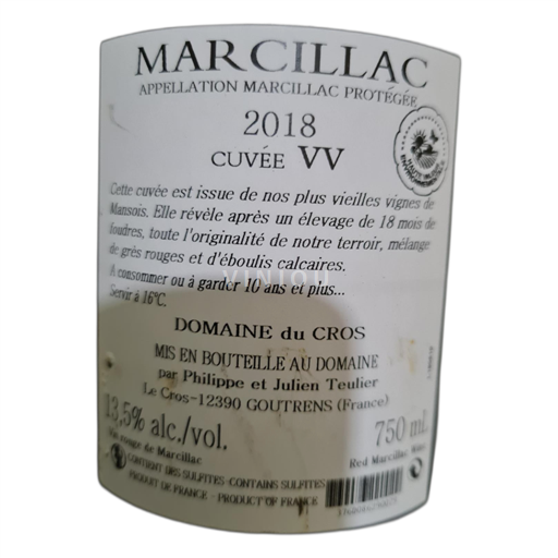 Südwestfrankreich Marcillac Domaine du Cros VV 2018