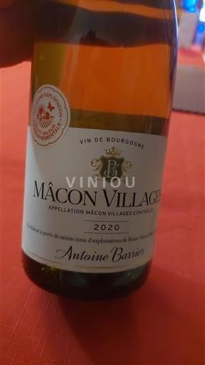 Bourgogne Mâcon og mâcon-landsbyer Antoine Barrier 2020