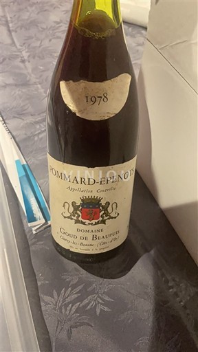 Bourgogne Ikke specificeret Premier Cru Domaine Goud di Beaupuis 1978