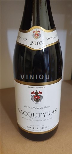 Rhône-dalen Vacqueyras Moillard 2005