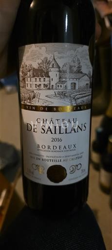 Bordeaux Château Saillans 2016