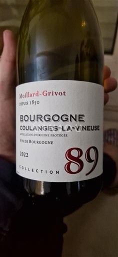 Bourgogne Bourgogne Coulanges-la-Vineuse Moillard-Grivot Collection 89 2022