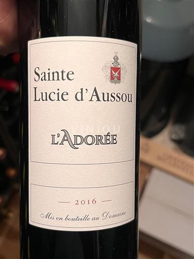 Languedoc Minervois Sainte Lucie Aussou L'Adorée 2016