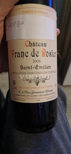 Bordeaux Saint-Émilion Château Franc de Rosier 2008