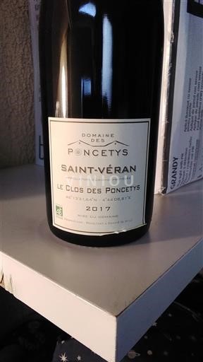 Bourgogne Saint-Véran Domaine Des Poncetys Le Clos des Poncetys 2017