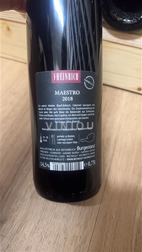 Vinos Rouge sec Maestro Heinrich 2018 Austria Burgenland No especificado