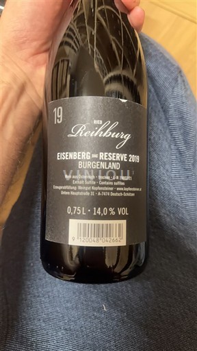 Vinos Rouge sec Reserve Reihburg 2019 Austria Burgenland Eisenberg DAC
