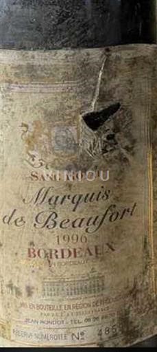 Burdeos Bordeaux Sang Royal Marquis de Beaufort 1996