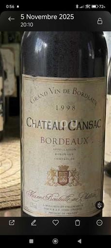 Bordeaux Château Cansac 1998