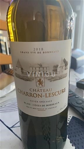 Burdeos Blaye-Côtes de Burdeos Château Charron-Lescure Spéciale 2018
