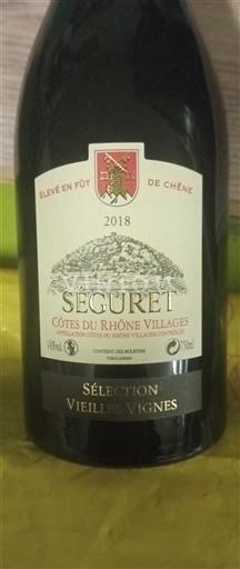 Valle del Ródano Côtes del Ródano Pueblos Séguret Sélection Vieilles Vignes 2018