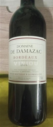 Bordeaux Domaine Damazac 2014