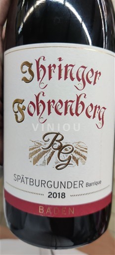 Baden Ihringer Fohrenberg Spätburgunder Barrique 2018