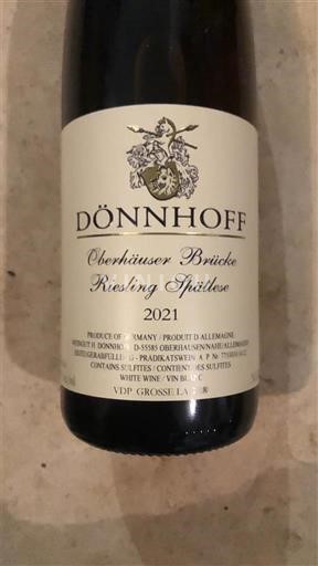 Nahe Grosses Gewächs Dönnhoff Oberhäuser Brücke Riesling Spätlese 2021
