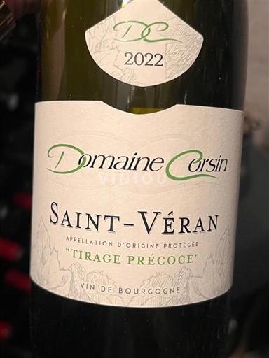 Burgundsko Saint-Véran Domaine Corsin Tirage Précoce 2022