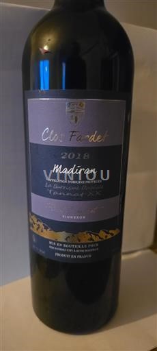 South West Madiran Clos Fardet La Barique Oubliée 2018