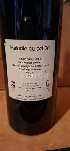 Languedoc và Roussillon Coteaux du Pont du Gard Malaïgue Mélodie du sol 2020
