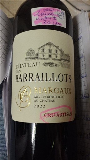 Bordeaux Margaux Château Les Barrailots 2022