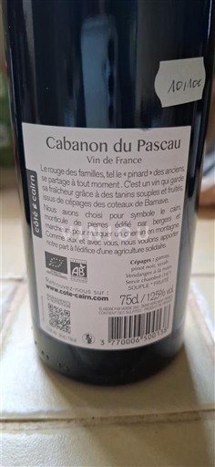 Rhônen laakso Määrittelemätön Côte Cairn Cabanon du Pascau Ei vuosikertaa