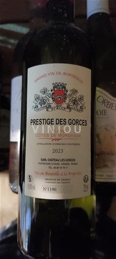 Bordeaux Blaye-côtes-de-bordeaux Château Les Gorces Prestige des Gorces 2023