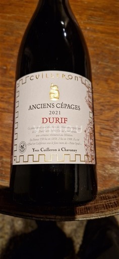 Wijnen Rouge sec Durif Yves Cuilleron 2021 Frankrijk Rhônevallei Rhônedal Vin de France