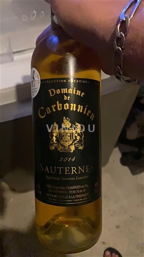 Bordeaux Sauternes Domaine Carbonnieu Sélection Prestige 2014