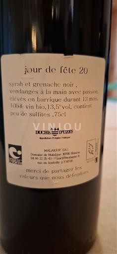 Rhône Valley Duché d'Uzès Domaine Malaïgue jour de fête 2020