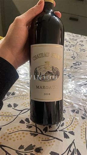 Rượu vang Rouge sec Château Siran 2018 Pháp Bordeaux Margaux AOC