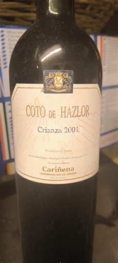Aragon Cariñena Coto de Hazlor Crianza 2001