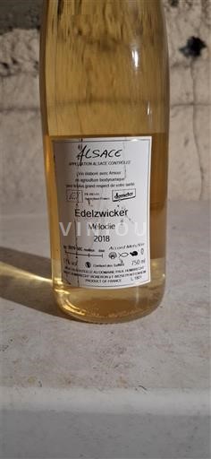 Vinos Blanc sec Mélodie Domaine Karcher 2018 Francia Alsacia Edelzwicker AOC