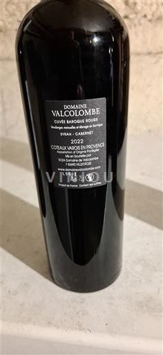 Provence Coteaux Varois en Provence Domaine Valcolombe Baroque Rouge 2022