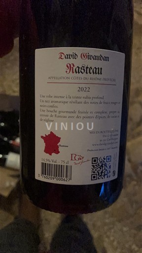 Rhône Valley Rasteau David Givaudan 2022