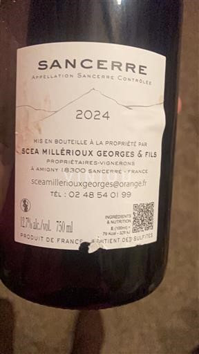 Údolí Loiry Sancerre Millérioux Georges & Fils 2024