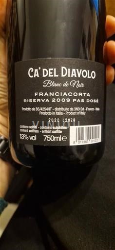 Lombardie Franciacorta Ca' del Diavolo Blanc de Noir Riserva Pas Dosé 2020