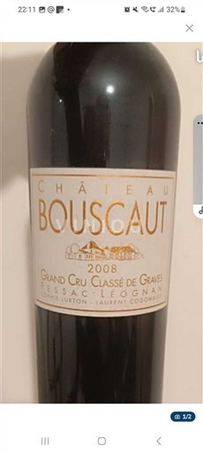 Bordeaux Pessac-Léognan Grand Cru Château Bouscaut 2008
