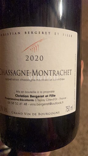 Bourgogne Chassagne-montrachet Christian Bergeret et Fille 2020