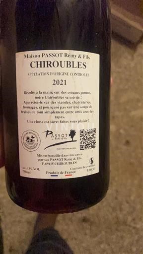 Beaujolais Chiroubles Maison PASSOT Rémy & Fils 2021
