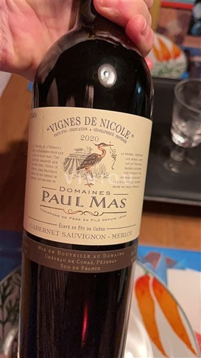 Languedoc ja Roussillon Pays d'Oc Domaine S Paul Mas Vignes de Nicole 2020