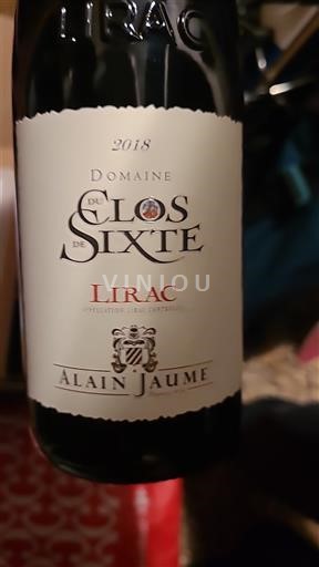 Rhône Valley Lirac Domaine Clos de Sixte 2018