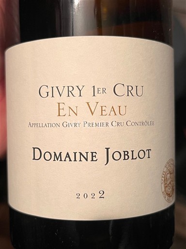 Bourgogne Givry Premier Cru Domaine Joblot En Veau 2022