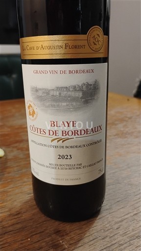 Bordeaux Blaye-Côtes-de-Bordeaux La Cave Augustin Florent 2023