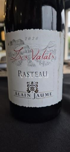 Údolí Rhôny Rasteau Alain Jaume Les Valats 2020