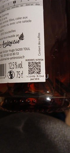 Lorraine Côtes-de-toul Domaine L'Ambroisie 2022