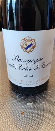 Burgundi Beaunen Ylämaat Domaine Claudine Grangier 2022
