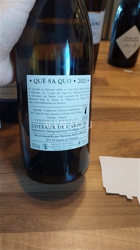 Alpe in reke Rona Ardeški vinogradni grici Domaine Salel & Renaud Qué Sa Quo 2023