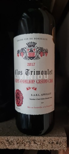 Bordeaux Saint-Émilion Grand Cru Grand Cru Clos Trimoulet 2017