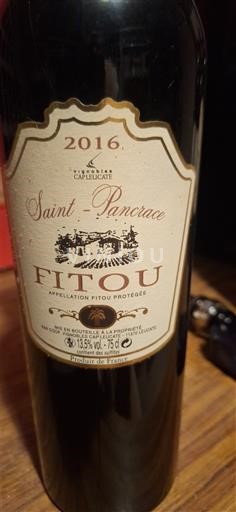 Languedoque Fitou Cave Coopérative Cap Leucate Saint Pancrace 2016