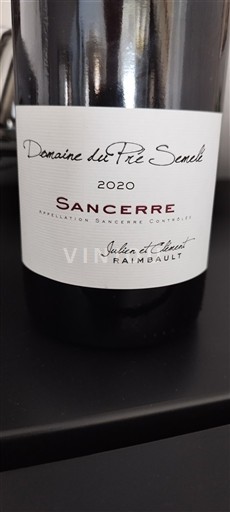 Loire Valley Sancerre Domaine Pré Semelé 2020